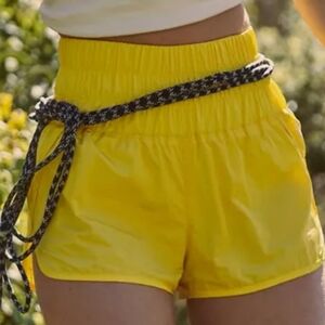 Free People Movement The Way Home High Rise Pull-On Shorts Yellow Size XS